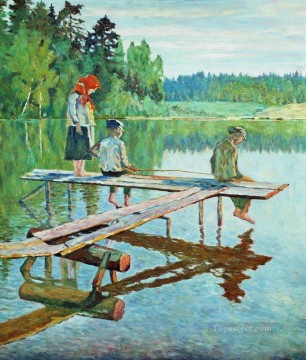 Pescador nocturno Nikolay Bogdanov Belsky Pinturas al óleo